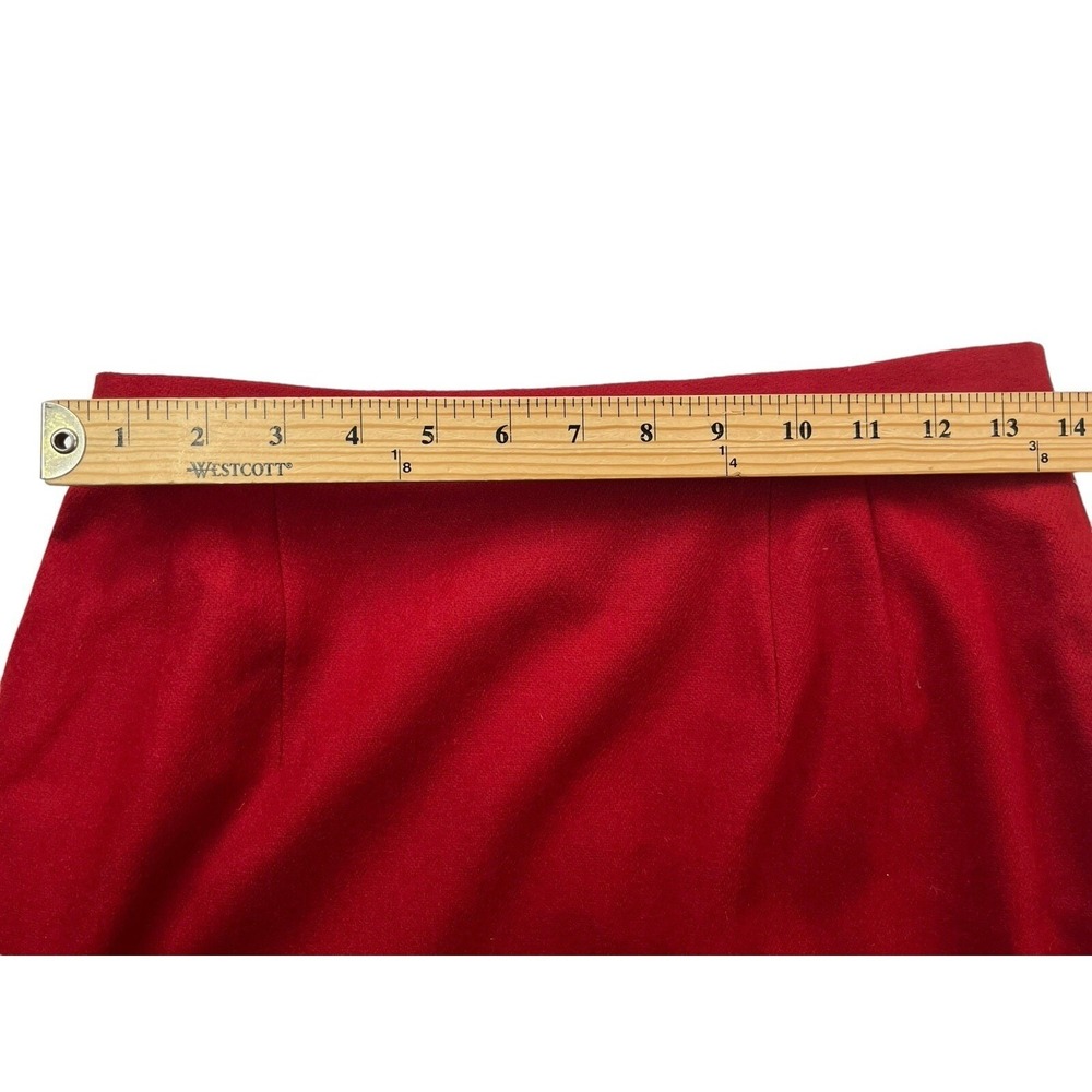 Worthington Women's Size 12 Red A-line Midi Lined Career Wool Classic Skirt NWOT - Picture 10 of 16